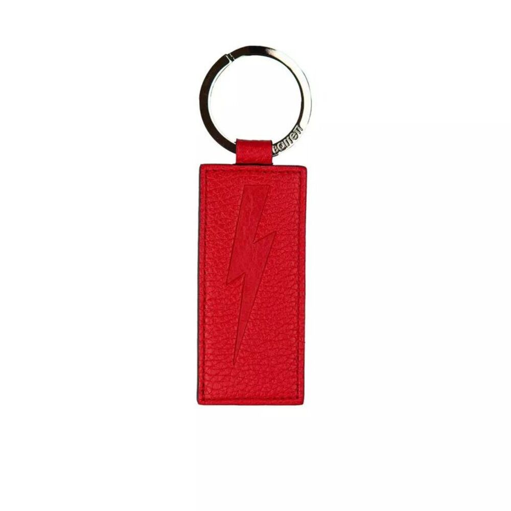 Neil Barrett Red Leather KeychainModel NE21062 Men Red Keychains